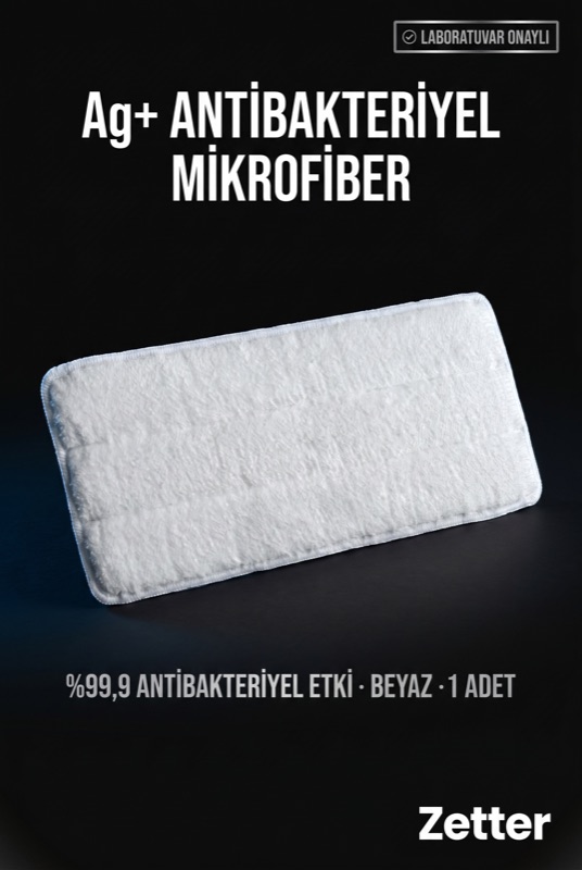 Yedek Mikrofiber Bez — Ag+ Antibakteriyel Beyaz